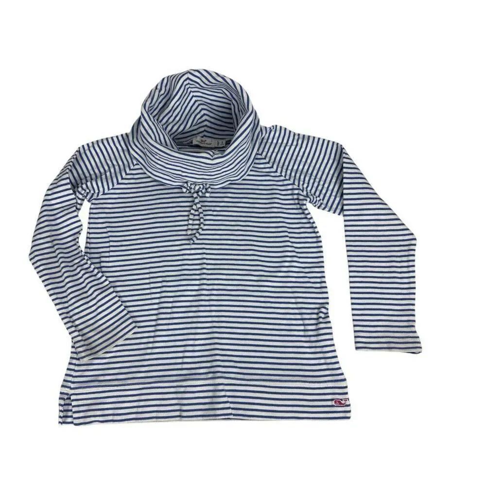 Vineyard Vines Girls Stripe Cowlneck Sweatshirt size Small